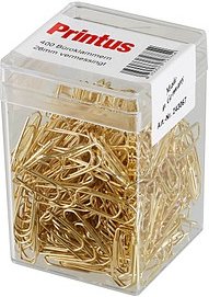 Printus Büroklammern gold vermessingt, 400 St.
