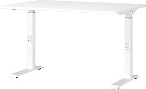 GERMANIA DOWNEY höhenverstellbarer Schreibtisch weiß rechteckig, C-Fuß-Gestell weiß 120,0 x 80,0 cm