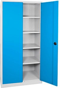 Thumbnail - ADB Metallschrank 40751 lichtgrau, lichtblau 92,0 x 50,0 x 195,0 cm, aufgebaut, 1 St.