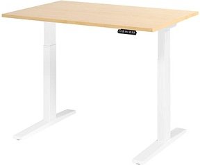 HAMMERBACHER XMKA12 elektrisch höhenverstellbarer Schreibtisch ahorn rechteckig, C-Fuß-Gestell weiß 120,0 x 80,0 cm