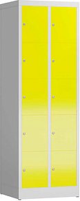 Thumbnail - ClassiX Schließfachschrank lichtgrau, zinkgelb X-520526, 10 Schließfächer 59,0 x 50,0 x 180,0 cm