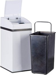 relaxdays Sensor Mülleimer 7,0 l weiß, 1 St.