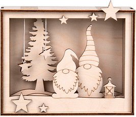 Rayher Holzbausatz 3D-Motivrahmen Wichtel natur