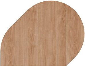 HAMMERBACHER Anbautisch höhenverstellbar Haziender nussbaum, silber Tropfenform 103,0 x 80,0 x 68,0 - 76,0 cm