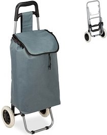 Thumbnail - relaxdays Einkaufstrolley Aluminium grau 30,0 x 40,0 x 91,0 cm