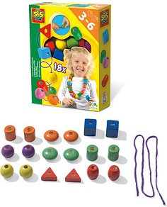 SES Creative® Fädelspiel mit Holzperlen Lernspiel, 1 St.
