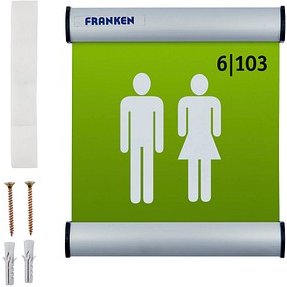 FRANKEN Türschild Aluminium silber 14,8 x 14,8 cm