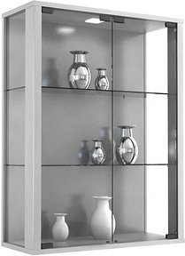 Thumbnail - VCM my home Udina Hängevitrine silber 2 Fachböden mit Beleuchtung