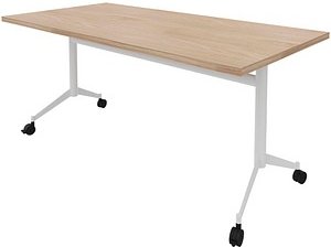 Thumbnail - Quadrifoglio Mehrzwecktisch Pop-up ulme, weiß rechteckig, T-Fuß-Gestell weiß, 160,0 x 80,0 x 74,0 cm