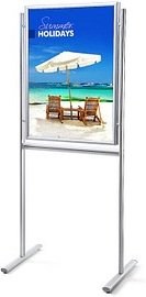 Showdown® Displays Kundenstopper silber DIN A1 2 Fächer 71,5 x 50,0 x 185,0 cm, 1 St.