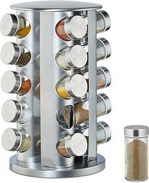 relaxdays Gewürzkarussell silber