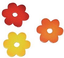 Rayher Holz-Streudeko rot/orange/gelb Blüten Ø 3,0 cm, 18 St.