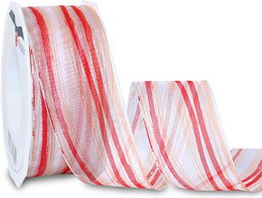 PRÄSENT Geschenkband BORNEO ORGANZA matt und transparent rot 40 mm x 20 m
