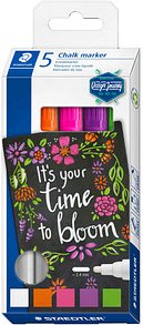 STAEDTLER Lumocolor chalk marker Kreidemarker farbsortiert 2,4 mm, 5 St.