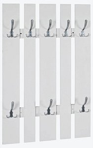 HAKU Möbel Wandgarderobe 14394 weiß Metall 8 Haken 65,0 x 100,0 cm