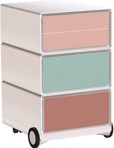 PAPERFLOW easyBox Colour Rollcontainer weiß, bunt 61563 4 Auszüge 39,0 x 43,6 x 64,2 cm