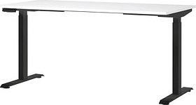 GERMANIA JET höhenverstellbarer Schreibtisch weiß rechteckig, T-Fuß-Gestell schwarz 160,0 x 80,0 cm