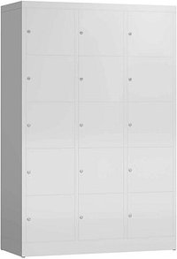 Thumbnail - ClassiX Schließfachschrank lichtgrau X-523530, 15 Schließfächer 118,5 x 50,0 x 180,0 cm