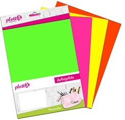plottiX PremiumFlex Neon Aufbügelfolie farbsortiert Flex-Folie 20,0 x 30,0 cm, 4 St.