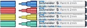 Schneider 011 Lackmarker farbsortiert 2,0 mm, 4 Set