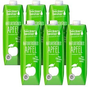 beckers bester NATURTRÜBER APFEL Direktsaft 6x 1,0 l