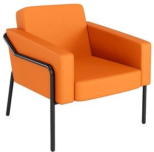 medso powered by PAPERFLOW Sessel MEDSO L orange schwarz Kunstleder 75,0 x 74,3 x 73,6 cm, 1 St.