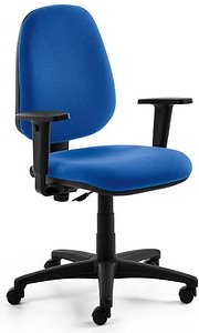 Mayer Bürostuhl myALPHA Stoff blau, Gestell schwarz