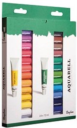 Rayher Künstler-Set Aquarellfarben farbsortiert 24 x 12,0 ml
