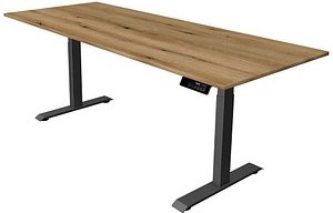 Kerkmann Move 1 stable elektrisch höhenverstellbarer Schreibtisch asteiche rechteckig, T-Fuß-Gestell grau 200,0 x 80,0 c...