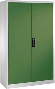CP Stahlschrank 08930-00 S10012 lichtgrau, rededagrün 4 Fachböden 120,0 x 40,0 x 195,0 cm, aufgebaut, 1 St.