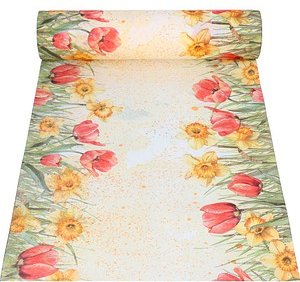 PAPSTAR Tischläufer Tulips & Daffodils 37013 mehrfarbig 40,0 cm x 24,0 m, 1 St.