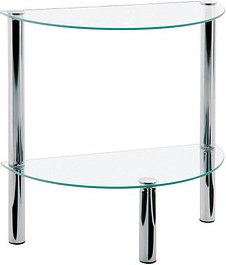 HAKU Möbel Beistelltisch halbrund Glas transparent 45,0 x 22,0 x 47,0 cm, 1 St.