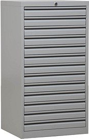 Gürkan Schubladenschrank lichtgrau 13 Schubladen 53,0 x 43,0 x 98,0 cm