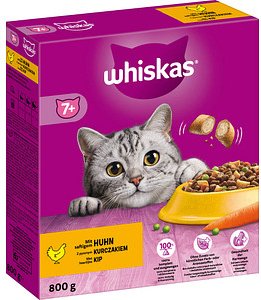 whiskas® Katzen-Trockenfutter 7+ mit Huhn 800,0 g