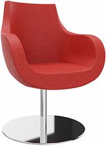 fm Besuchersessel Pirum rot chrom Stoff, 1 St.