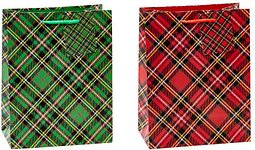 12 TSI Geschenktüten Tartan Motiv sortiert 18,0 x 23,0 cm