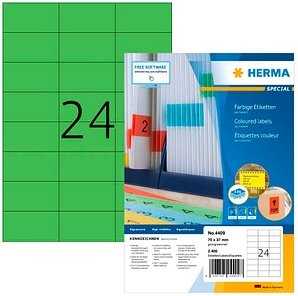 Thumbnail - HERMA Etiketten 4409 grün 70,0 x 37,0 mm, 100 Blatt
