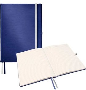 LEITZ Notizbuch Style DIN A4 liniert, titan blau Hardcover 160 Seiten