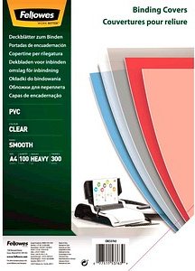 Fellowes Deckfolien für Bindemappen transparent, DIN A4 0,3 mm, 100 St.