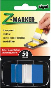 SIGEL Z-Marker Haftmarker blau 50 Streifen