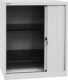 BISLEY Rollladenschrank lichtgrau 2 Fachböden 80,0 x 43,0 x 103,0 cm