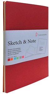 HAHNEMÜHLE Notizbücher DIN A5 blanko, cerise/paprika Softcover 40 Seiten, 1 St.