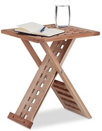 Thumbnail - relaxdays Beistelltisch quadratisch Holz braun 33,0 x 33,0 x 40,5 cm, 1 St.