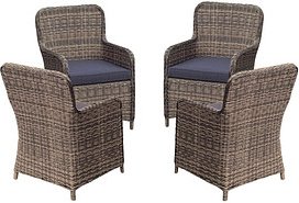 Garden Pleasure Gartenstühle mit Armlehnen BORDEAUX nelkenbraun, Metall, 4 St.