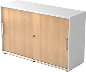 HAMMERBACHER Schiebetürenschrank Prokura, V1752S/W/E/RE weiß, eiche 1 Fachboden 120,0 x 40,0 x 74,8 cm