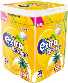 extra® Refreshers TROPICAL Kaugummis 35 Stück