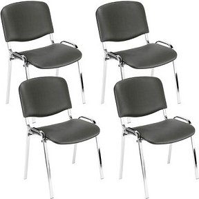 Thumbnail - Nowy Styl Besucherstühle Iso anthrazit Kunstleder, 4 St.
