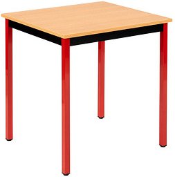 SODEMATUB Mehrzwecktisch buche, rot rechteckig, Vierkantrohr rot, 70,0 x 60,0 x 74,0 cm