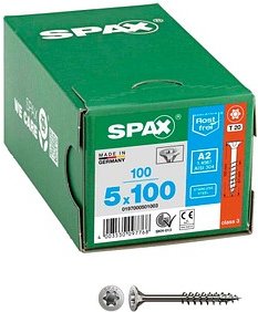 Thumbnail - SPAX® Universalschrauben T20 Senkkopf Edelstahl A2 0197000501003 5 mm x 100 mm, 100 St.