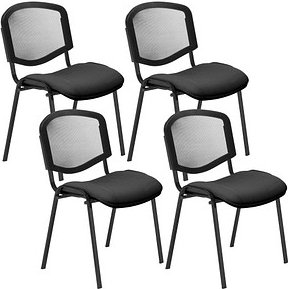 Thumbnail - Nowy Styl Besucherstühle Iso Ergo Mesh anthrazit, schwarz Stoff, 4 St.